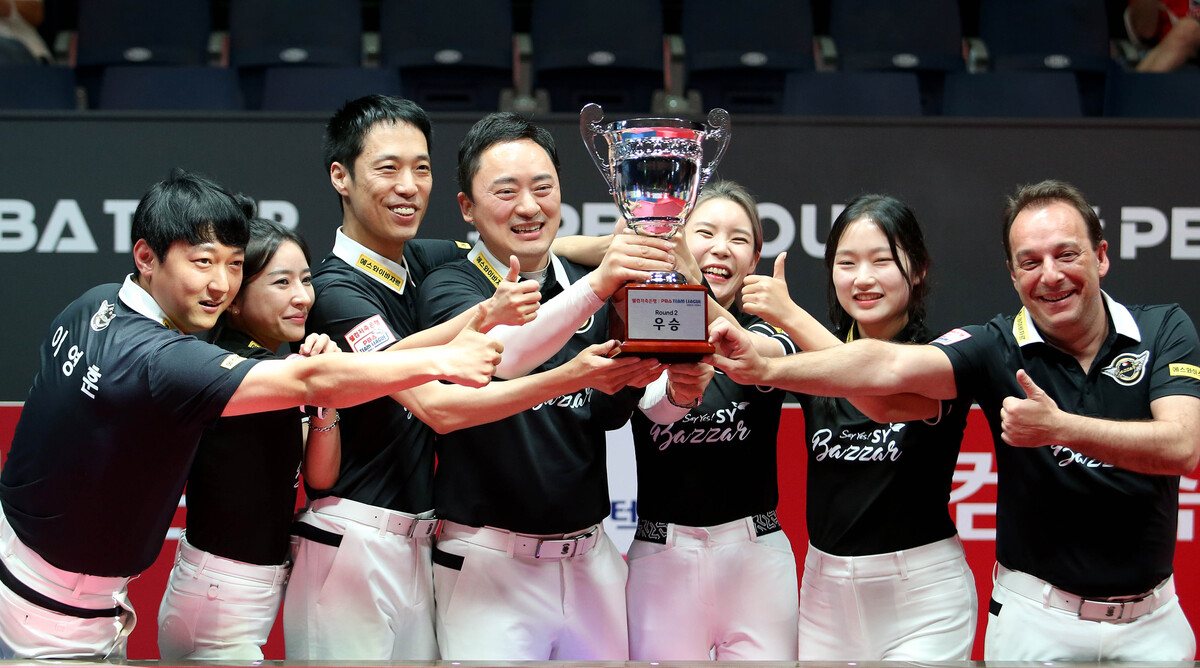 PBA 팀리그 우승 트로피 세리머니